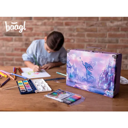 BAAGL Skládací školní kufřík Víla s kováním