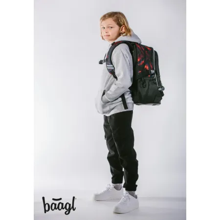 BAAGL Školní batoh Core Láva a-7730