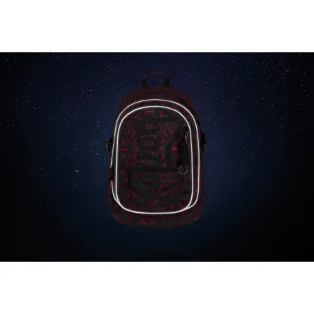 BAAGL Školní batoh Core Red Polygon