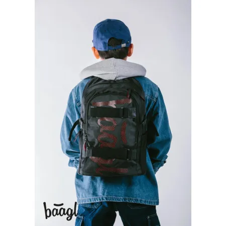 BAAGL Školní batoh Skate Red