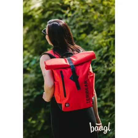 BAAGL Zavinovací batoh TERIBEAR červený