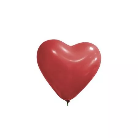 Balónek jednobarevný nafukovací CR05 červené srdce sada 100 ks