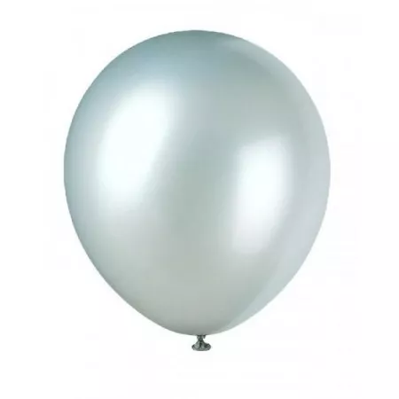 Balónek jednobarevný nafukovací GM90 metal stříbrný sada 100 ks