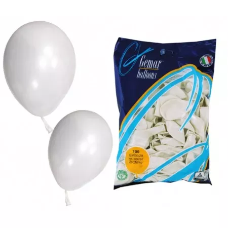 Balónek jednobarevný nafukovací G90 bílý pastel sada 100 ks