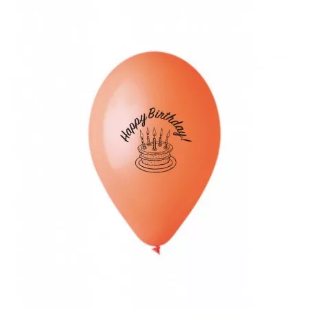 Balónek nafukovací kulatý G90 potisk Happy Birthday sada 100 ks