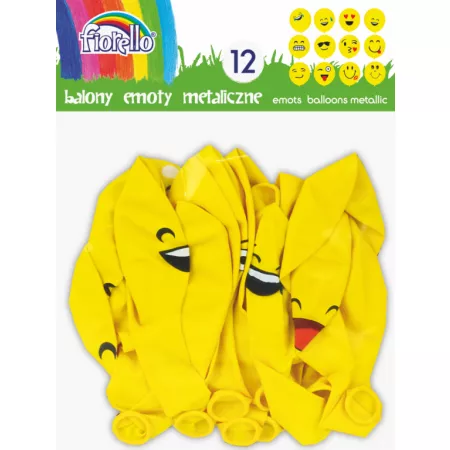 Balónky Fiorello 12ks Emoty Party metalic žluté 170-2347