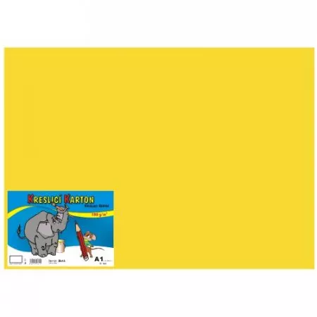 Barevná čtvrtka, 10ks, A1, 180g/m2, žlutá