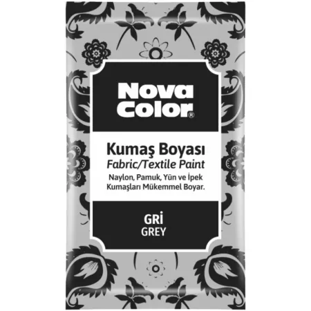 Barva na textil Novacolor prášková šedá 12g NC-908