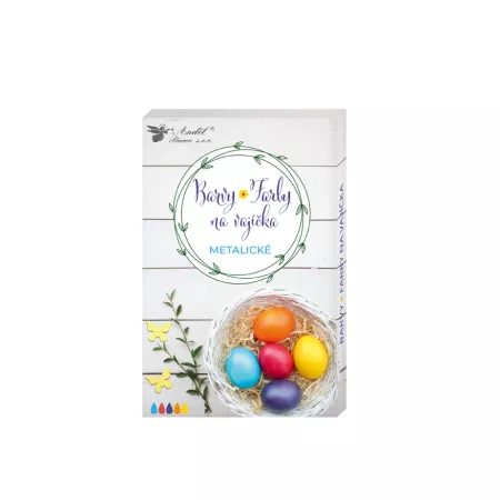 Barvy na vajíčka gelové 7742 metalické, 5 ks v balen, rukavice