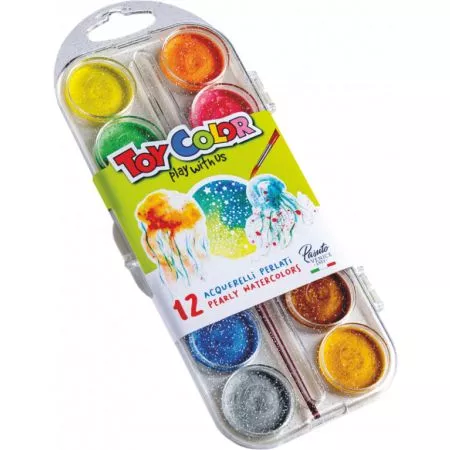 Barvy vodové 30mm Toy Color perleťové 12ks