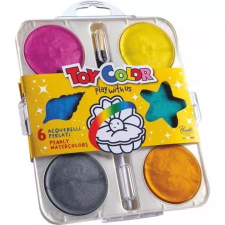 Barvy vodové 57mm Toy Color perleťové 6ks