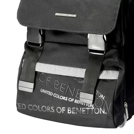 Batoh školní Benetton, černý, 2 spony