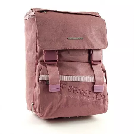 Školní batoh Benetton, růžový, 2 spony