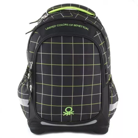 Batoh školní Benetton, United Colors Of Benetton, černé kostky