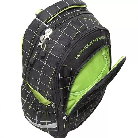 Batoh školní Benetton, United Colors Of Benetton, černé kostky