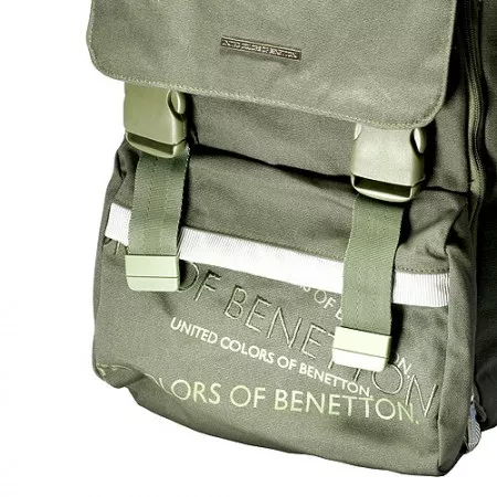 Školní batoh Benetton, zelený, 2 spony
