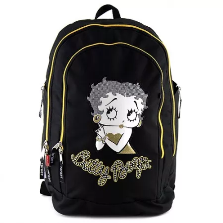 Školní batoh Betty Boop, zlatá výšivka