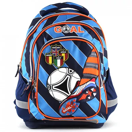 Školní batoh Goal, modré proužky