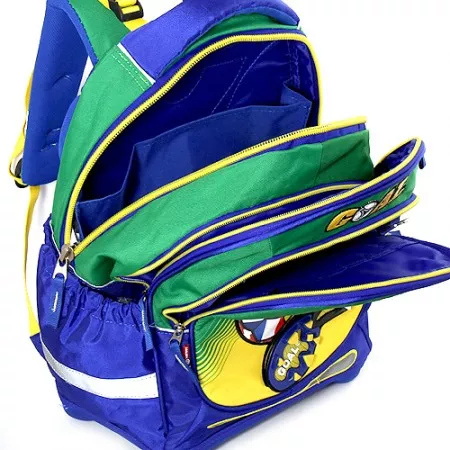 Školní batoh Goal, modro-zelený 