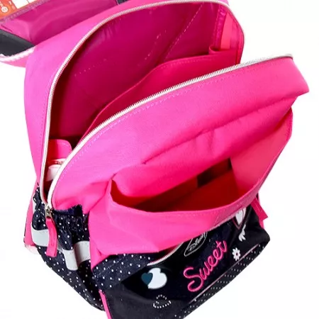 Batoh školní Minnie, modro-růžový, nápis Sweet