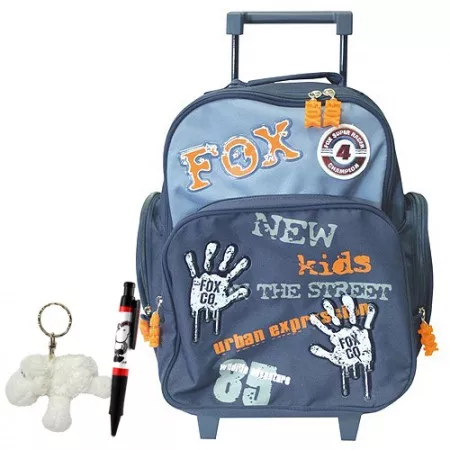 Batoh školní na kolečkách Cool 3-dílný set, ruce Fox Co.