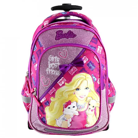TARGET Batoh školní na kolečkách, Barbie s pejskem a kočičkou