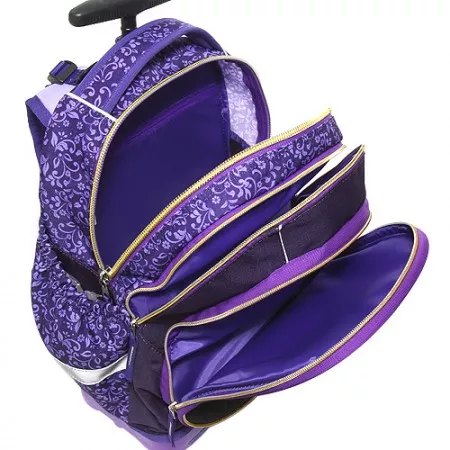 Batoh školní na kolečkách Target, Zlatý motýl, fialový