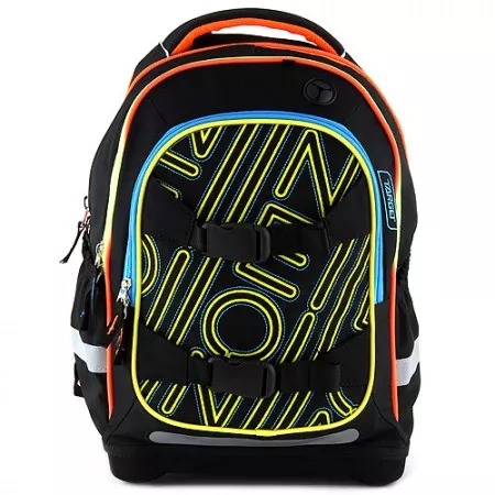 Školní batoh Target, černý se žlutou výšivkou