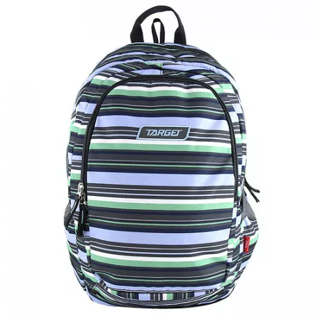 Školní batoh Target, pruhovaný, černo-modro-zelený