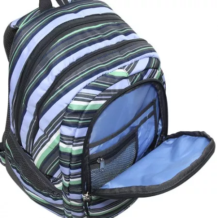 Školní batoh Target, pruhovaný, černo-modro-zelený