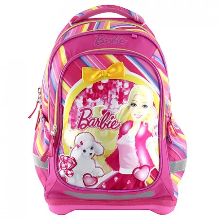 TARGET Batoh školní, růžový, panenka Barbie s pejskem