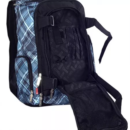 Sportovní batoh, černý s modrými kostkami 
