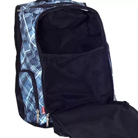 Sportovní batoh, černý s modrými kostkami 