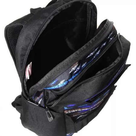 Sportovní batoh Target, černý s modrými pruhy