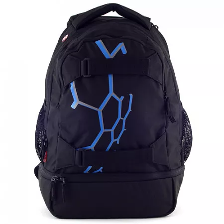 Sportovní batoh Target, černo-modrý s ornamentem