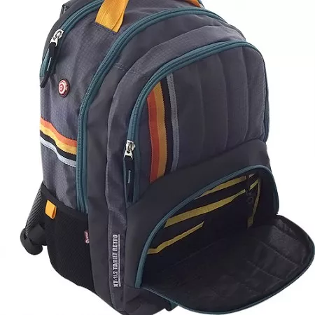 Sportovní batoh Target, šedý s barevnými proužky