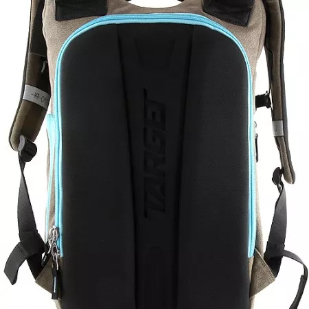 Sportovní batoh Target, hnědý se světle modrými zipy 