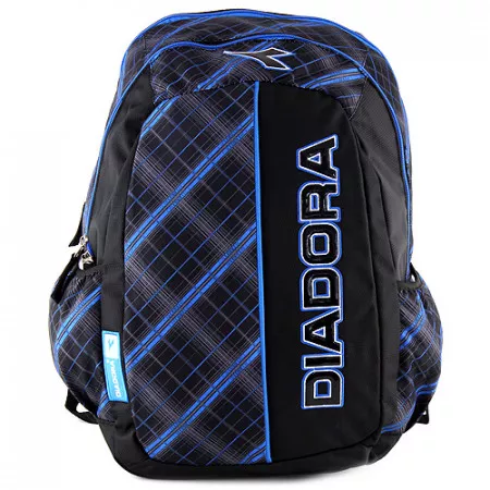 Studentský batoh 056542 Diadora, černo - modrý s nášivkou