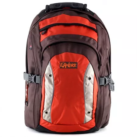 Batoh studentský Explore, hnědo-oranžový, 46 x 30 x 18cm