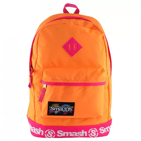 Studentský batoh 056974 Smash, neonově oranžový, koženkový pruh