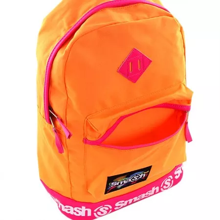 Batoh studentský Smash 056974, neonově oranžový, koženkový pruh