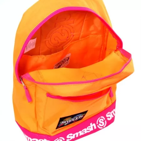 Batoh studentský Smash 056974, neonově oranžový, koženkový pruh