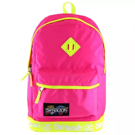 Studentský batoh 056976 Smash, tmavě růžová, koženkový pruh