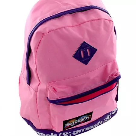 Studentský batoh 056977 Smash, růžový, koženkový pruh
