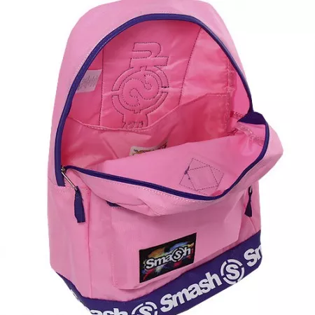 Batoh studentský Smash 056977, růžový, koženkový pruh