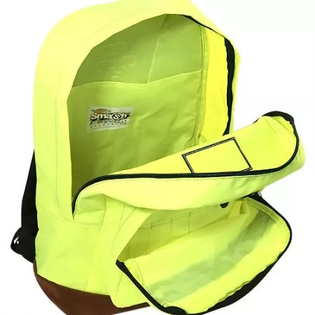 Studentský batoh 056989 Smash, neonově žlutý, semišový pruh