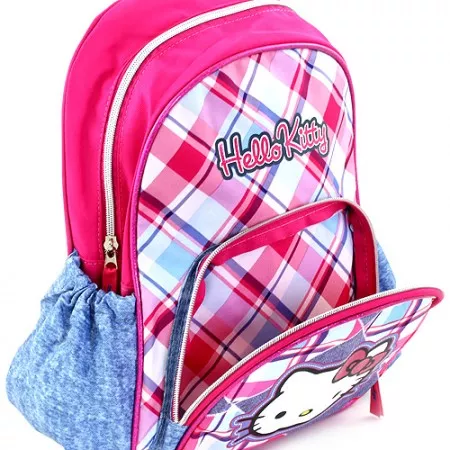 Batůžek Hello Kitty, Diamond, modrá jeans s kostkami