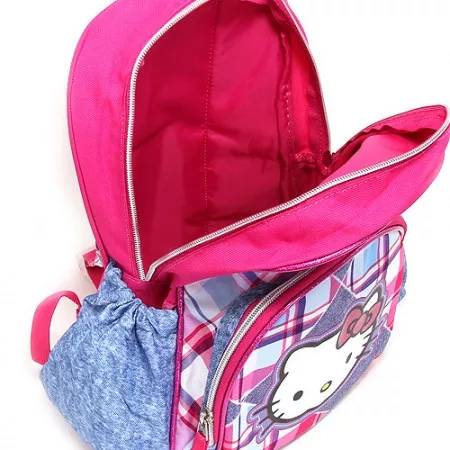Batůžek Hello Kitty, Diamond, modrá jeans s kostkami
