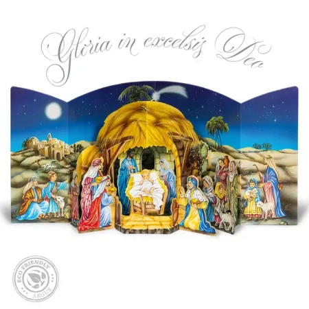 Betlém 3D skládací, 55 x 23 cm