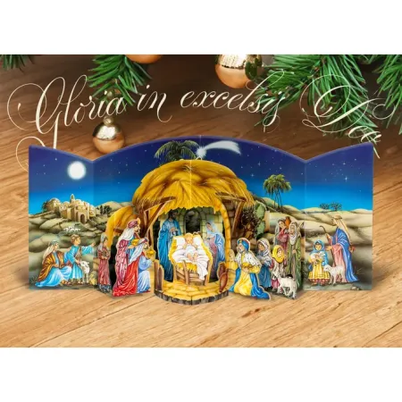Betlém 3D skládací, 55 x 23 cm